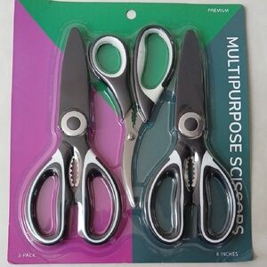 Premium Multipurpose 8" Scissors 3-Pack